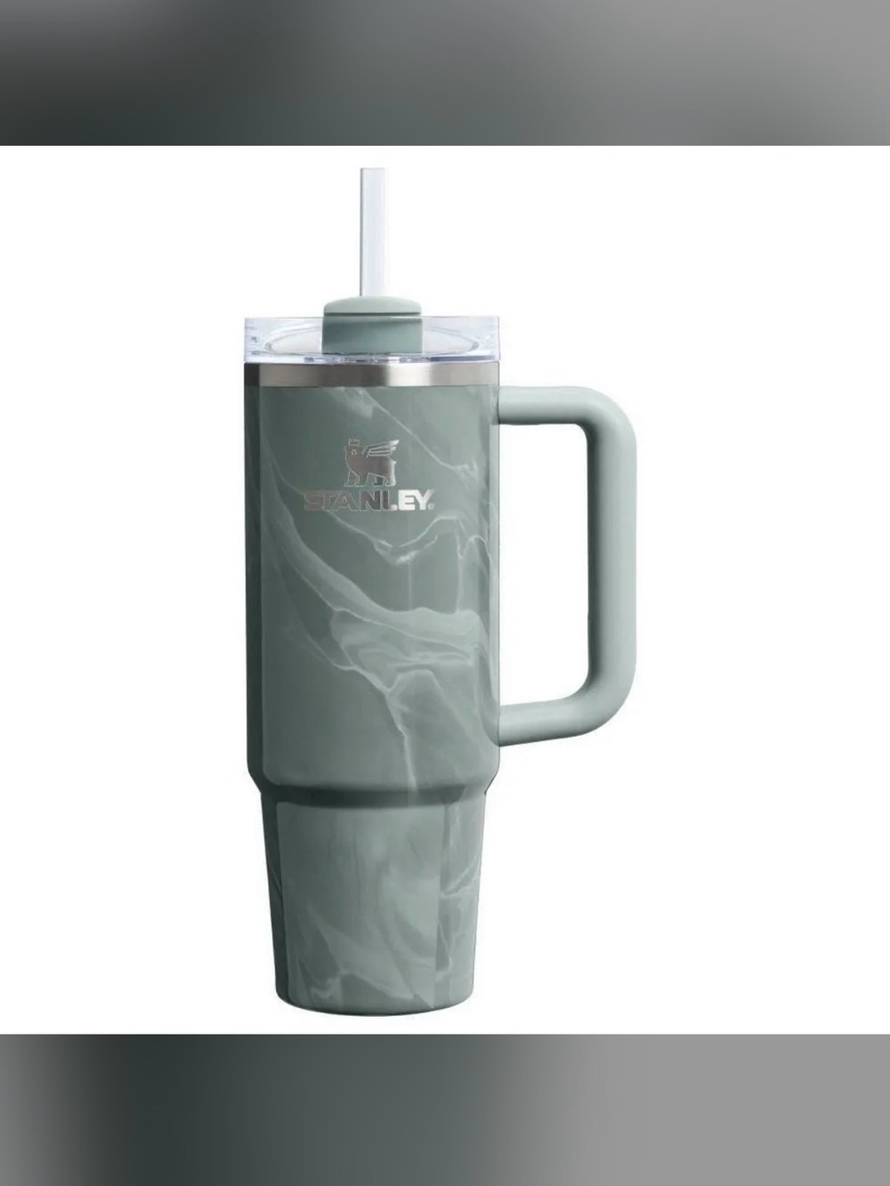 Stanley Marble Mint Green Travel Tumbler with Handle